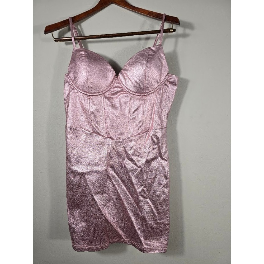 Windsor Pink Metallic Mini Dress Sleeveless Bodycon‎ Party Clubbing Size Medium